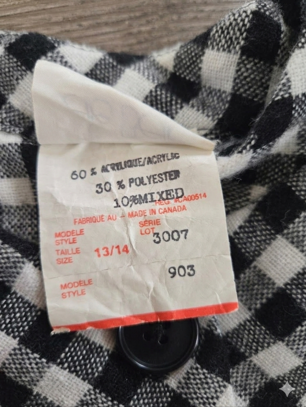 VTG Leslie Belle Canada Gingham Plaid Mock Neck Dress Mod Cottagecore 13/14 - Picture 6 of 9
